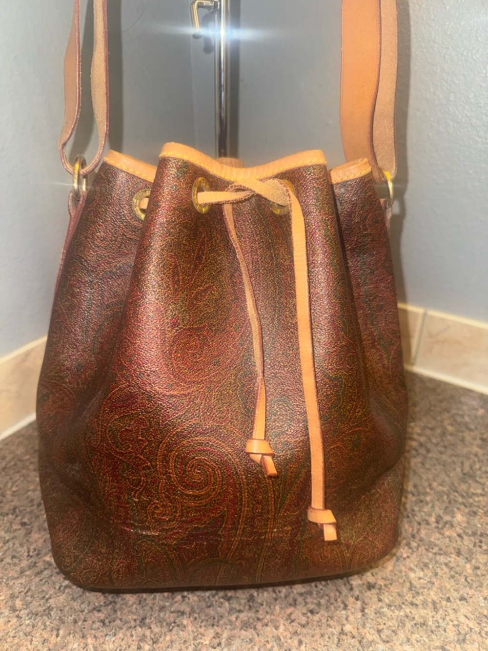 ETRO Paisley Drawstring Shoulder Bag EUC